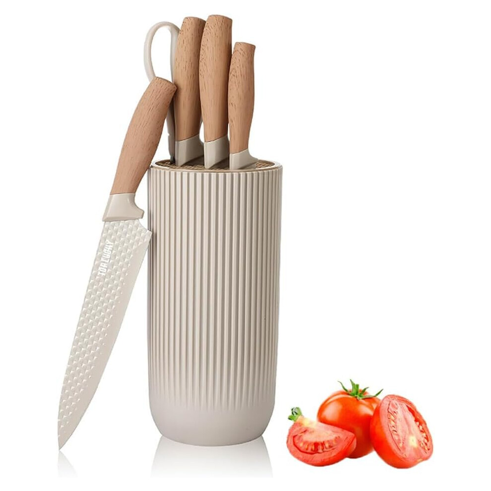 Kitchen Knife Set, 6 Pieces Professional Knife Set for Kitchen, Ultra-Sharp Stainless Steel Chef Knife Set with Universal Knife Block