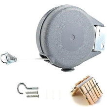 (15 meters) Retractable Clothesline Indoor Outdoor Clothes Line Heavy Duty Drying Laundry Wall Mounted Rack