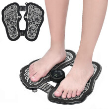 (Pink) Electric Foot Massager Muscle Stimulator Tens Physiotherapy Pad Folding Mat Motion Ciser Blood Circulation 6 Modes 9 Levels