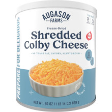 Augason Farms Freeze Dried Shredded Colby Cheese - 30oz