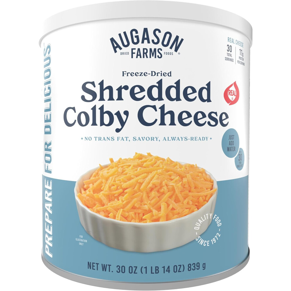 Augason Farms Freeze Dried Shredded Colby Cheese - 30oz-image-OPC-PFTMWY8-NEW