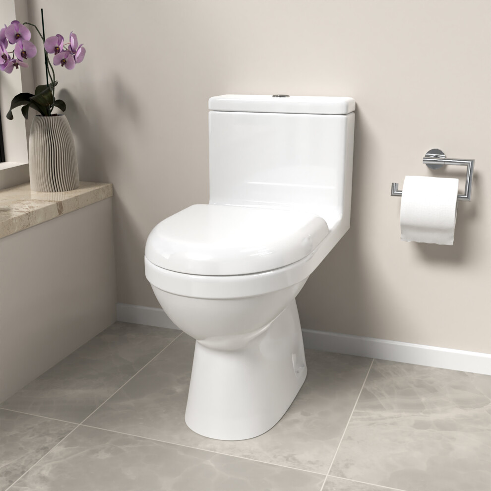 Nes Home Modern White Close Coupled Toilet One Piece With Seat & Cistern