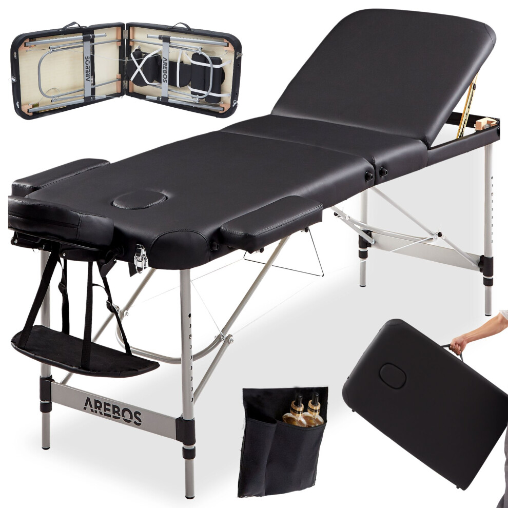 AREBOS 3 zone massage table portable massage bench foldable massage bed