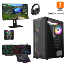 (Carisma Black) Gaming PC Bundle i5 16GB Ram HDD+ SSD GT730 4GB + Speakers