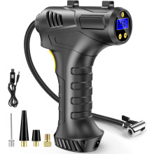 Cordless Tyre Inflator Air Compressor, 12V USB Rechargeable Battery 150PSI Portable Car Tyre Pump, Electric Digital Tyre Pump with LED Light