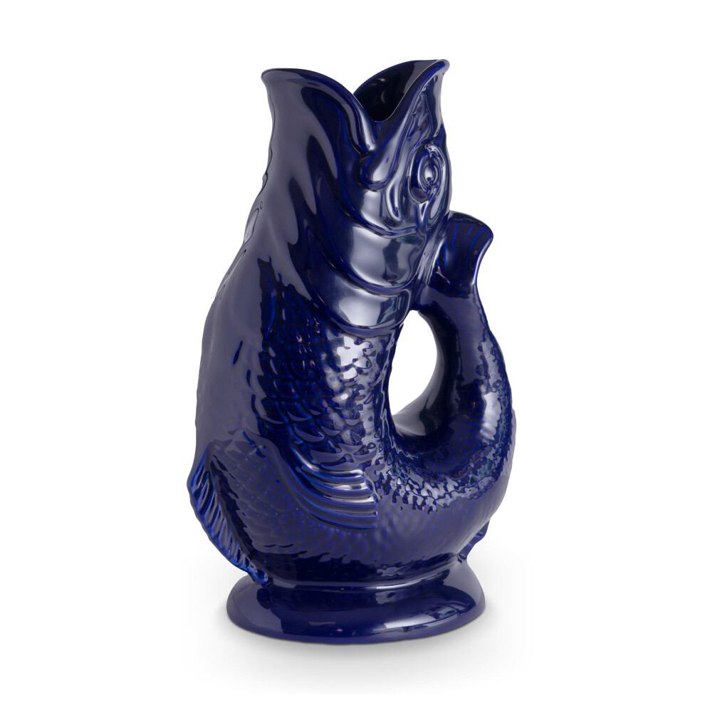 Wade Fish Jug, Earthenware, Iconic UK Heritage, Made in Stoke-on-Trent, 0.6L, Cobalt Blue WA967802COB