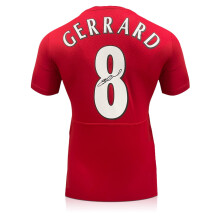 Steven Gerrard Back Signed Liverpool 2005 Football Shirt