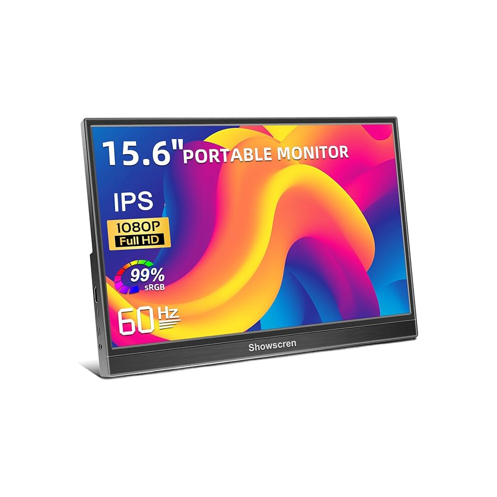 15.6 Inch Portable Monitor 1920X1080 Fhd 100% Srgb Dual Usb-C &Hdmi Portable Monitor For Laptop, Eye Care Ips External Monitor With Dual Speakers 1233456789420