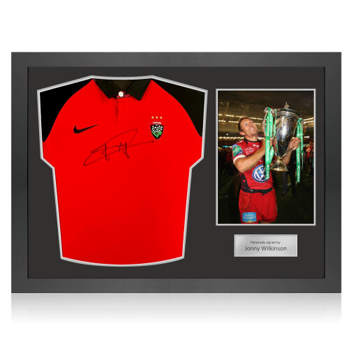 Jonny Wilkinson Signed Toulon Rugby Shirt. Icon Frame