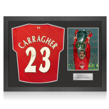 Jamie Carragher Signed Liverpool 2021-22 Football Shirt. Icon Frame