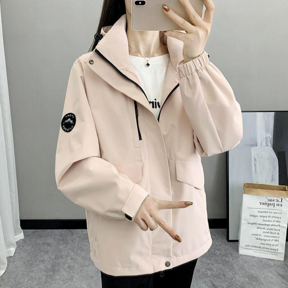 (pink, 4XL) Fashionable Loose Spring And Autumn Women&apos;s Coat, The Best-selling Waterproof And Windproof Windbreaker For Women