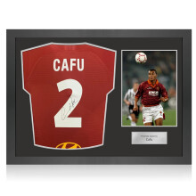 Cafu Signed AS Roma 2019-20 Match Issue Football Shirt. Icon Frame