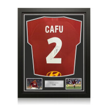 Cafu Signed AS Roma 2019-20 Match Issue Football Shirt. Standard Frame