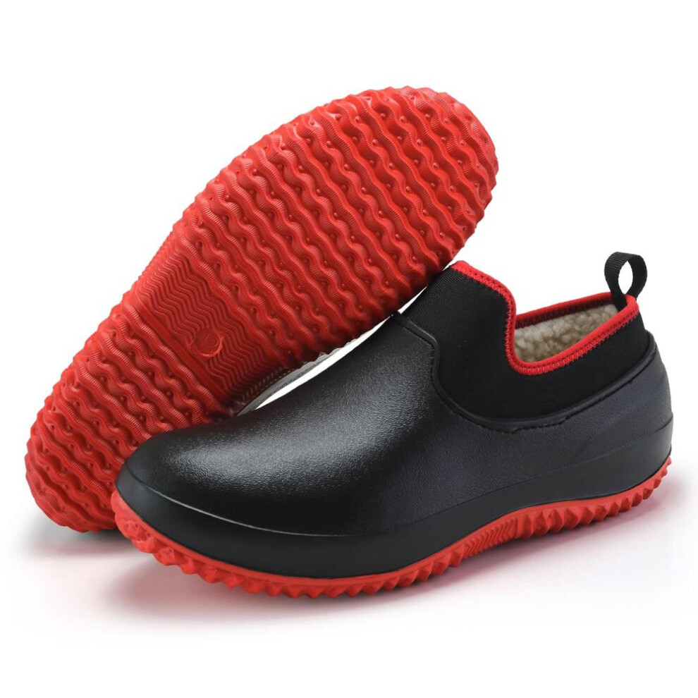 (red, 36) Winter Warm Men Chef Shoes Women Work Cook Cotton Shoes Waterproof Oil-proof Kitchen Shoes Hotel Restaurant Non-slip Safety Footwear Water Shoes