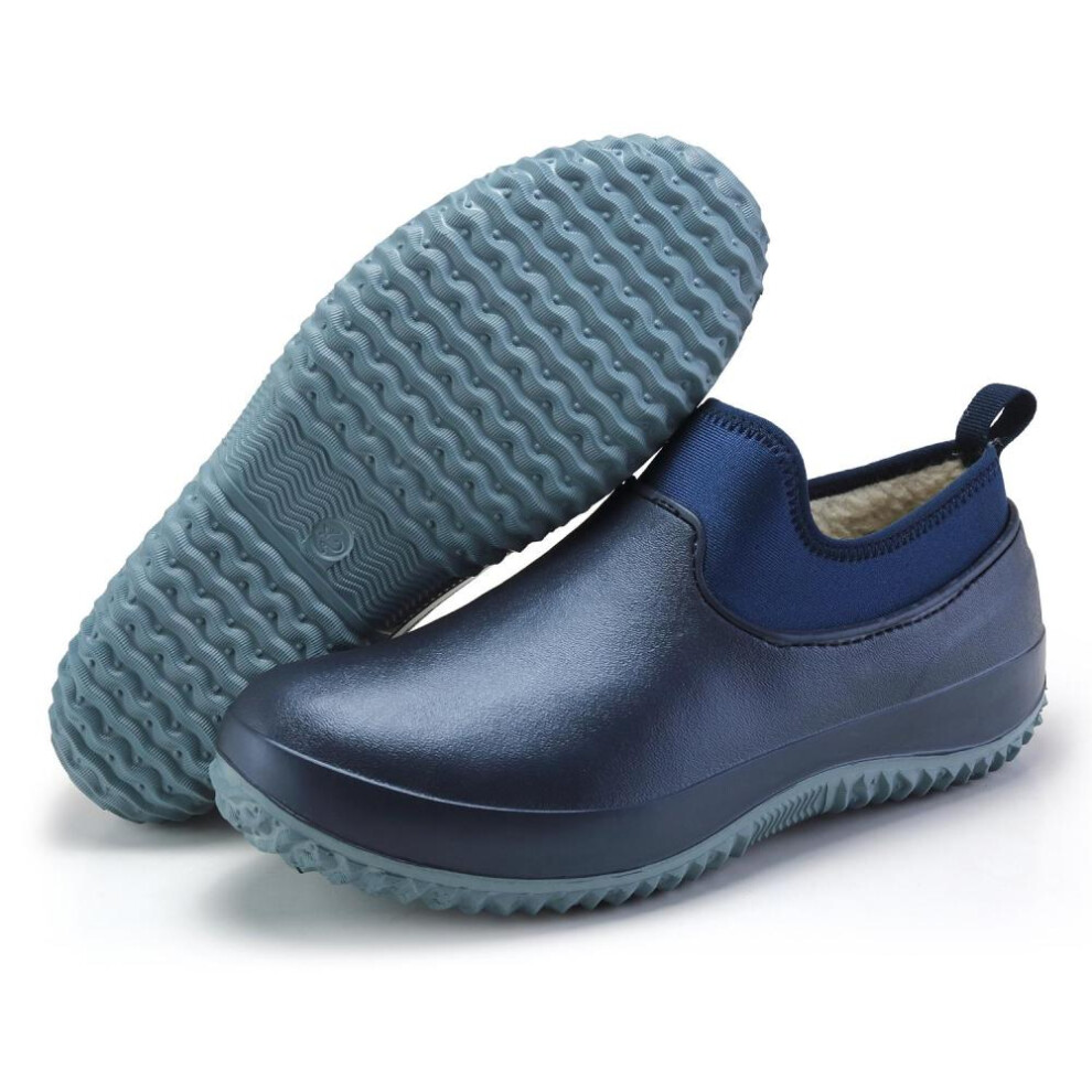 (blue, 40) Winter Warm Men Chef Shoes Women Work Cook Cotton Shoes Waterproof Oil-proof Kitchen Shoes Hotel Restaurant Non-slip Safety Footwear Water Shoes