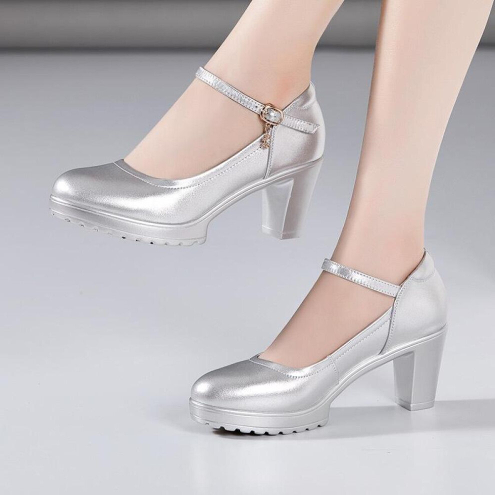 (silver, 43) Heels Platform Shoes Women Pumps High Heel Spring Wedding Shoes Ladies Office Shoe