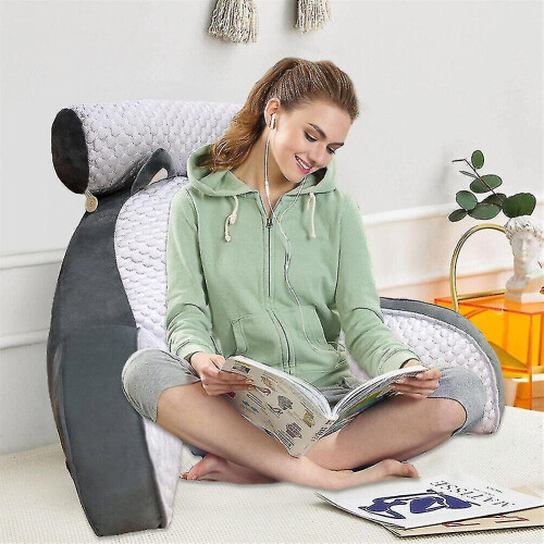 (Grey, B) Reading Pillow For Bed Back Rest Lumbar Support Arm  Lounger Pad 1