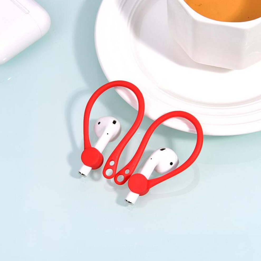 (red) Vaorlo Airpods Accessory Anti-drop Ear Hook Earphones I12 I20 I30 I9000 Tws Silicone Anti-lost Airpods Earhook