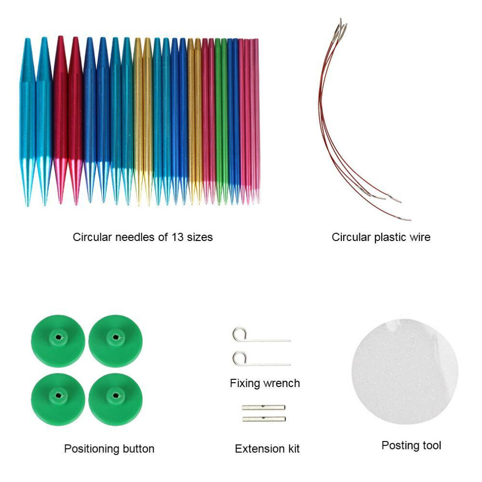 Circular Knitting Needles Set Sweater Needle For Crochet Yarn Knitting Accessories Kit 26pcs Interchangeable Crochet Needles For Beginners Gift