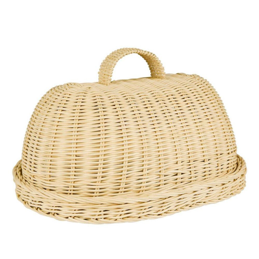 Handwoven Rattan Bread Basket Food Fruit Vegetables Serving Baskets With Cover