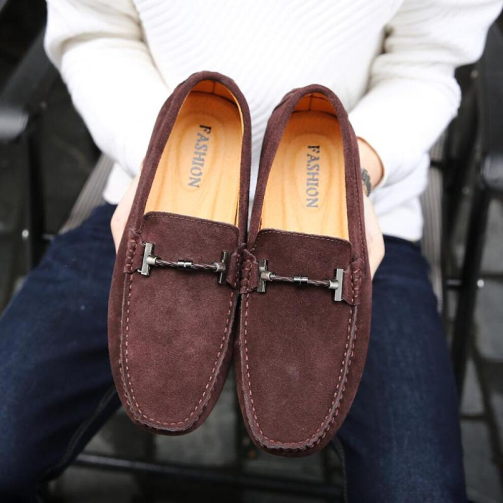 (brown, EU: 51) Men's Moccasins Horse Bit Loafer Driving Gommino Comfort Flats Casual Slip-ons Plus Size Suede Shoes For Men Over Sized