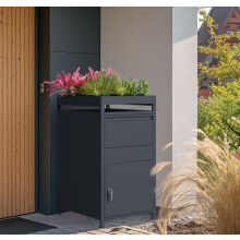 DWD® Parcel Drop Box w/Plant Roof, Anthracite Grey, 68x80x124cm