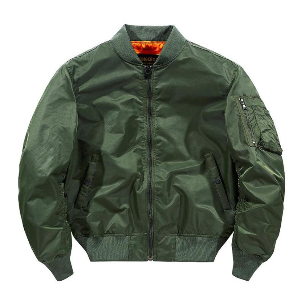 (green, L) Winter Military Jacket Outwear Mens Cotton Padded Pilot Army Bomber Jacket Coat Casual Baseball Jackets Varsity Jackets