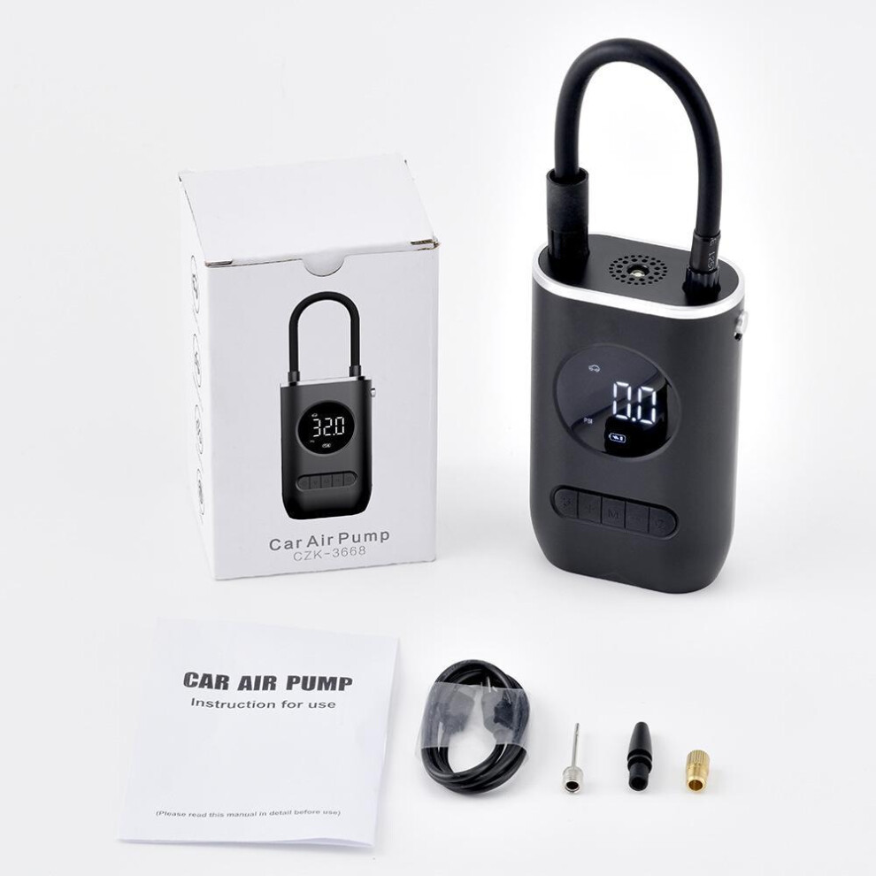 (as the picture) Portable Mini Self-propelled Electric Tire Inflator Air Pump Hand-held Wireless Charging Digital Display Vehicle Mounted Air Pump Ysl