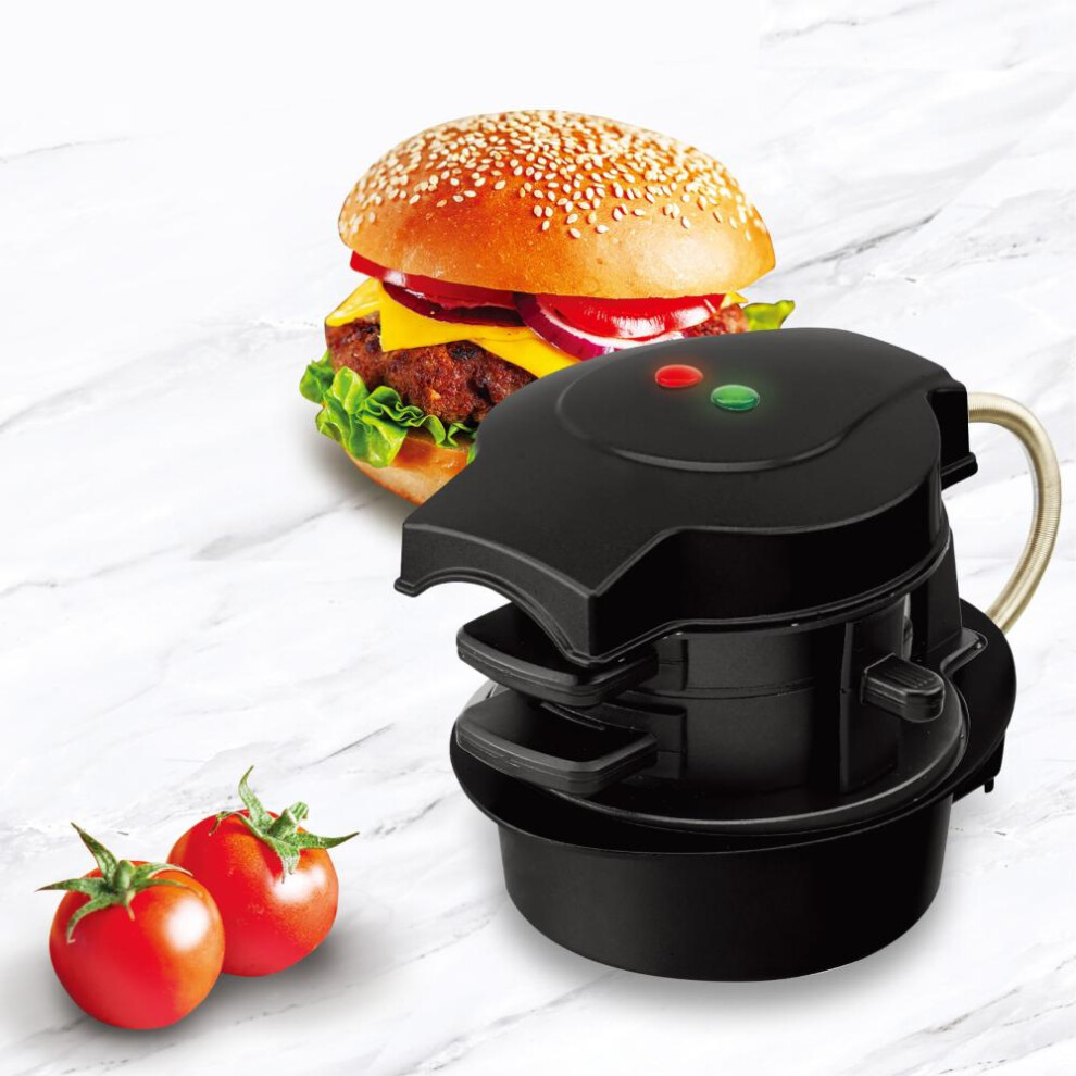 (black) Hamburger Maker,breakfast Sandwich Maker With Egg Cooker Ring, Customize Ingredients, Perfect For English Muffins, Croissants, Mini Waffles, Black