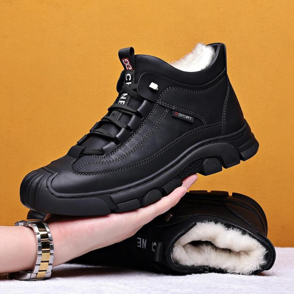 (black, 44) Men&apos;s New Winter Warm Plush And Thick Snow Boots