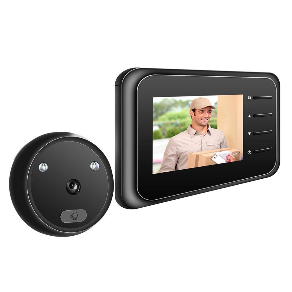 (black) Doorbell Door Viewer Camera Door Peephole Door Camera Doorbell With Wireless Monitor Live View Available Digital Night Visiondoor Monitoring