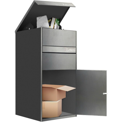 DWD® XL Parcel Drop Box W/ Hydraulic Lid, Anthracite Grey 2