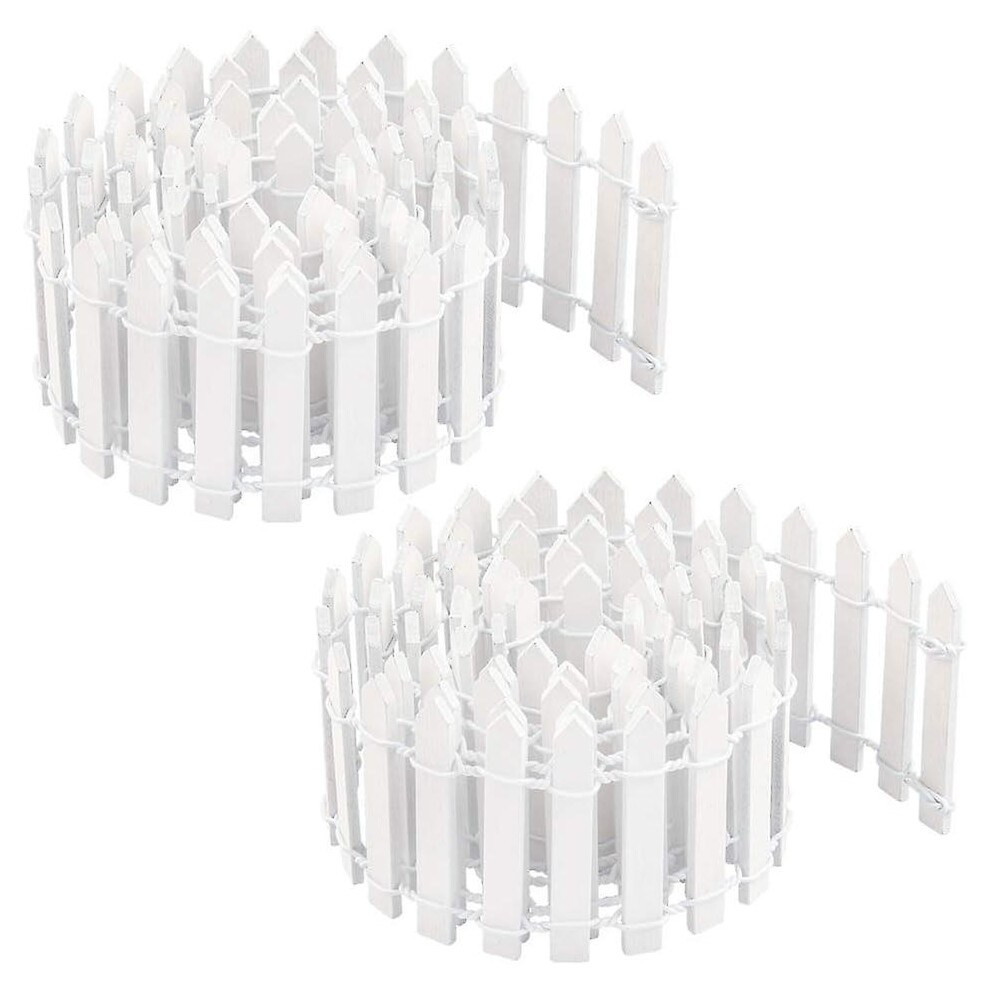 2Pcs Mini Garden Fence 90Cm*5Cm Wooden, Mini Fence For Diy Landscape Miniature Garden Fence Miniature Landscape Decoration Dollhouse Fairy Gardenwhite 8795863110578