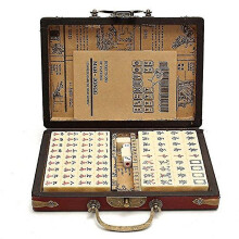 2023 Mahjong Classic Game With Wood Storage Case Family Game For 4 Players Entertainment
