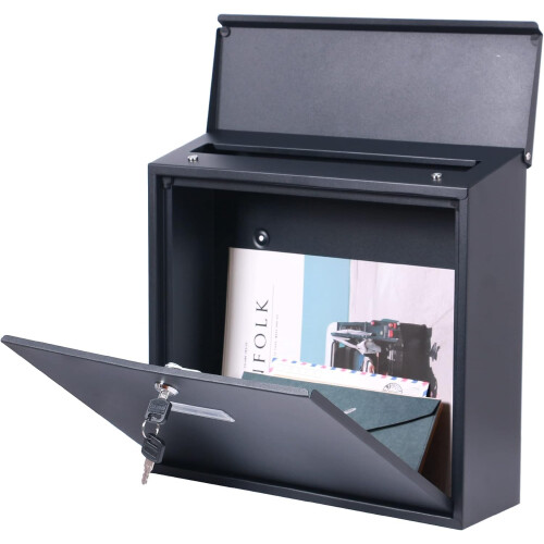DWD® Premium Wall Mounted Lockable Letter Mail Box Anthracite Grey 2