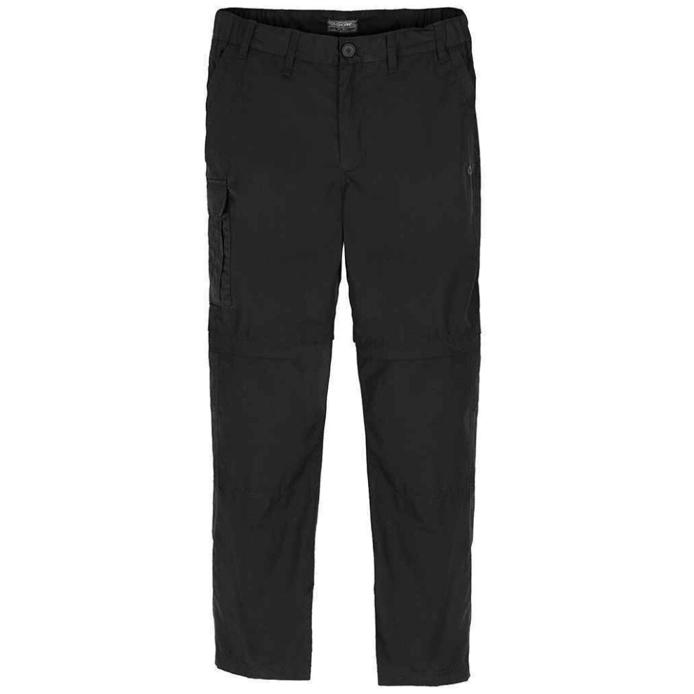 (32R, Black) Craghoppers Mens Expert Kiwi Convertible Cargo Trousers