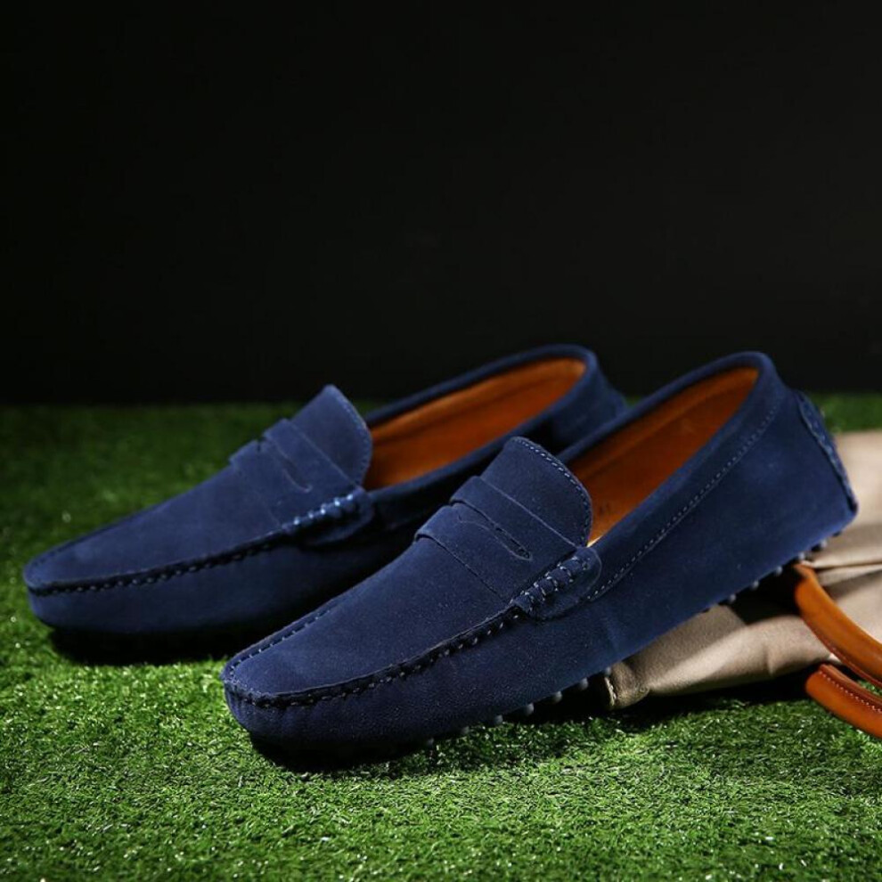 (navy blue, EU: 39) Men's Moccasins Penny Wildsmith Loafer Driving Gommino Comfort Flats Casual Slip-ons Plus Size Suede Shoes For Men Over Sized