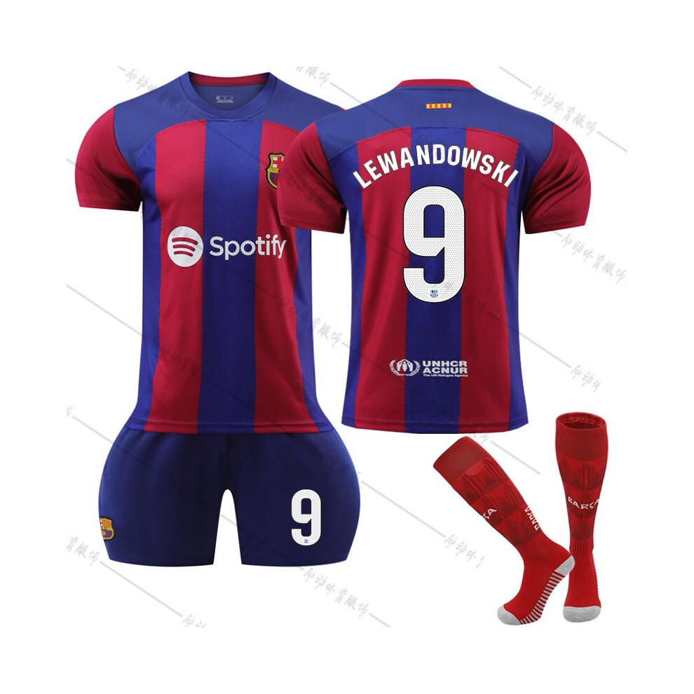 (Size 9 socks, #26) 23-24 Barcelona home football jersey 9 Lewandowski 22 Gundogan 7 Dembele No. 19 Yamal jersey factory spot