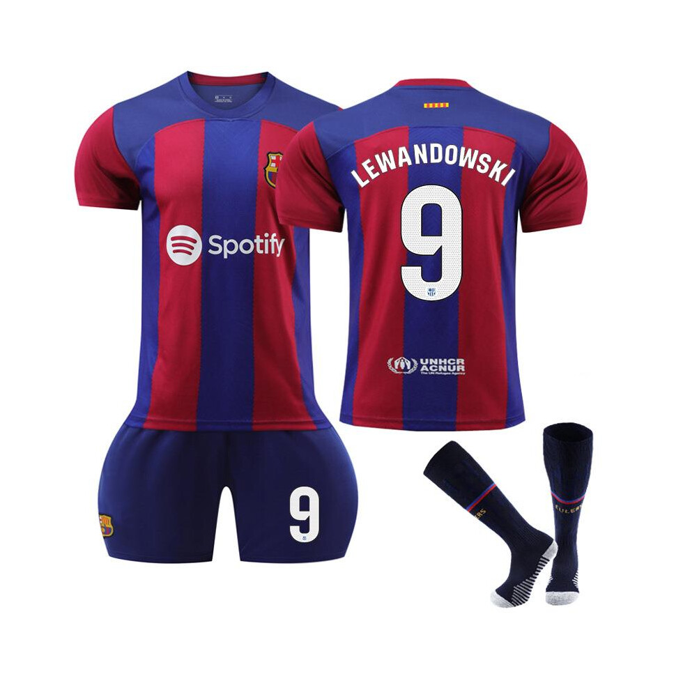 (Size 9 old style socks, #28) 23-24 Barcelona home football jersey 9 Lewandowski 22 Gundogan 7 Dembele No. 19 Yamal jersey factory spot