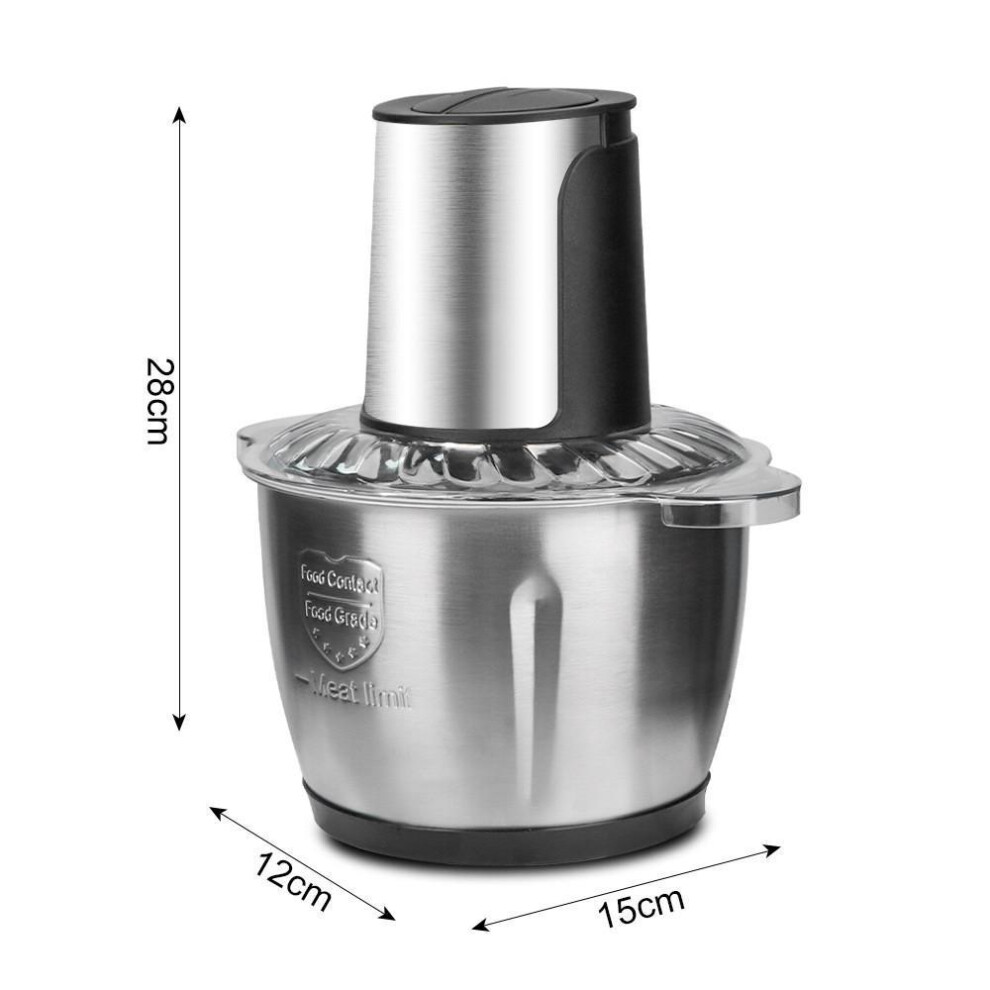 2 Speeds Electric Chopper Stainless Steel  Meat Grinder Household Food Processor Kitchen Garlic Vegetable Grinder New