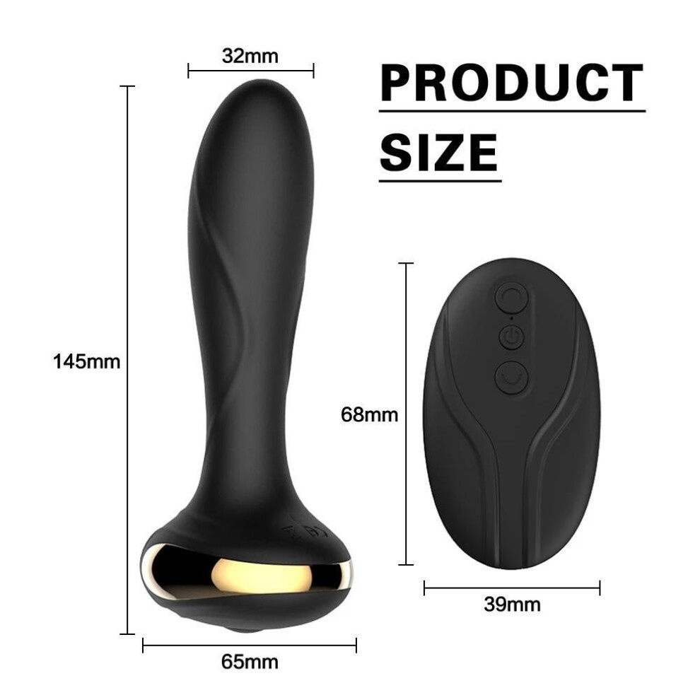(black) Anal Vibrator Wireless Remote Control Electric Shock Prostate Massager Huge Dildo Big Butt Plug For Men