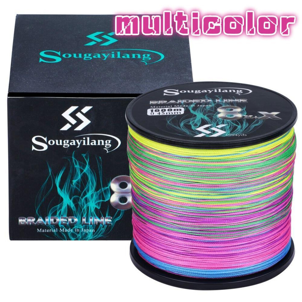 (multicolor, 300m-0.40mm-43.3kg) Fishing Line 300m/500m/1000m 3 Color Braided Fishing Lines 9-strands Pe Spinning Fishing Reel Braided Line