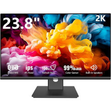 23.8 Inch PC Gaming Monitor QHD 2560x1440 2K 100Hz, 2ms, Built-in Speakers, HDR, 99% sRGB IPS LED Computer Screen with HDMI/DP Ports