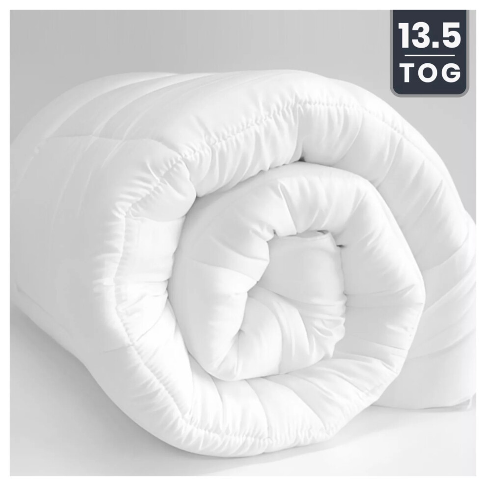 (Microfiber Single Duvet, 13.5 Tog Microfiber) Microfiber Duvets Quilts Hotel Quality Soft Warm Duvet Single Double King Size 4.5, 7.5, 10.5, 13.5, 15