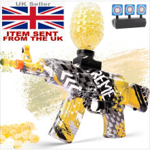 (Yellow+Target) Automatic AKM Gel Blaster for Halloween,Christmas