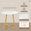 80*80*75cm, Modern Metal Frame Marble Pattern Round Table, Gold Stand 6