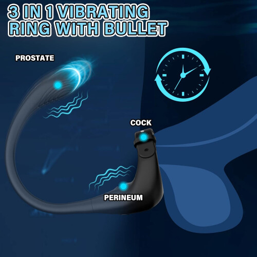 Vibrating Prostate Massager with Adjustable Cock Ring - App-Controlled 1