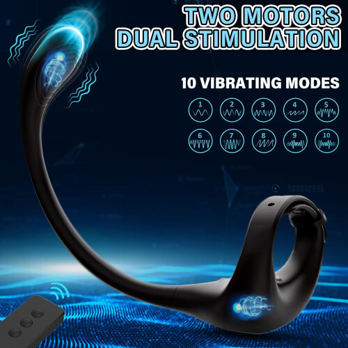 Vibrating Prostate Massager with Adjustable Cock Ring - App-Controlled 2