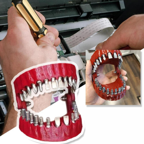 Funny Denture Drill Bit Holder For Screwdriver Teeth Model Screwdriver Bit Holder Fits 1/4 Inch Hex Bit Drive Bit Adapter Tools 1