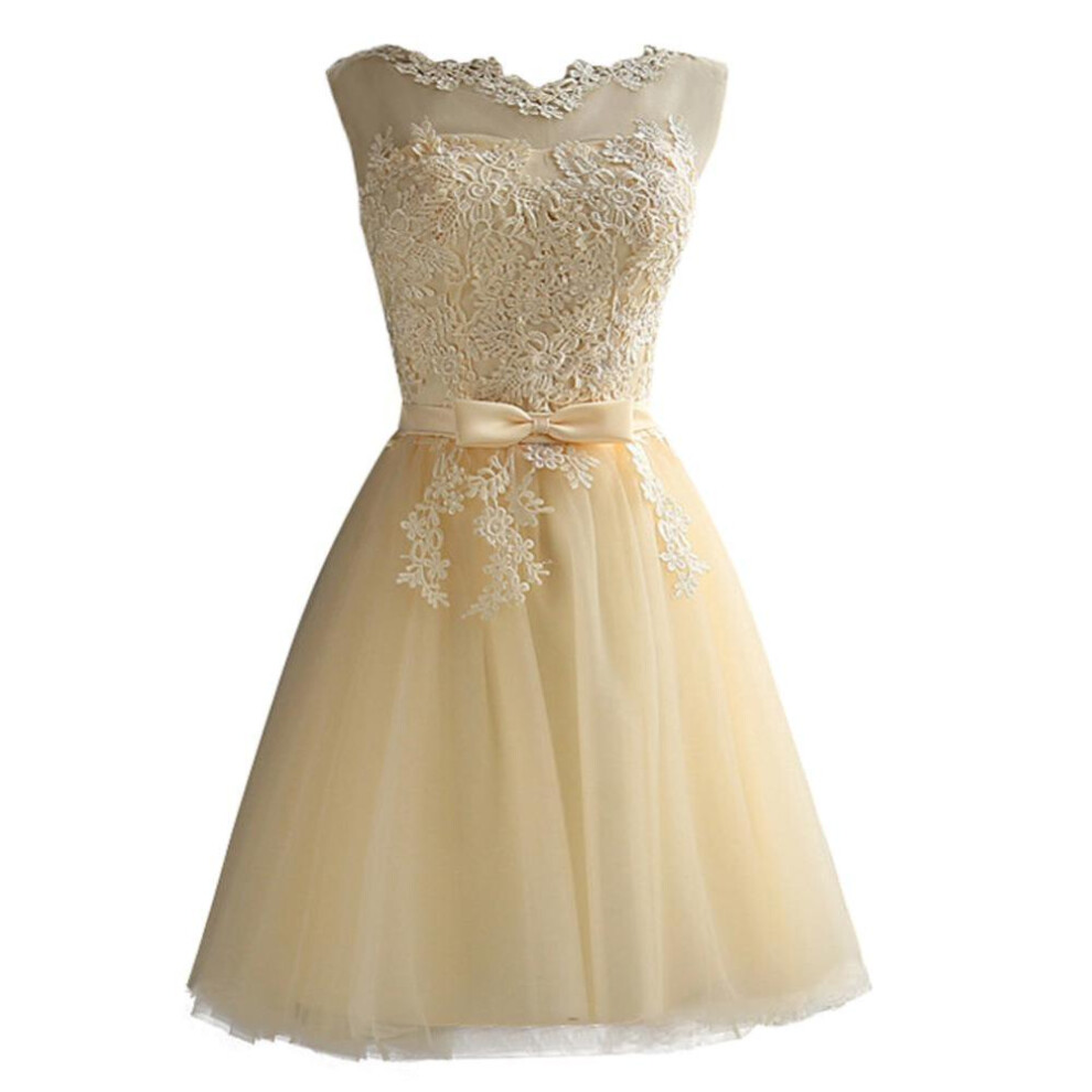 (champagne, XXXL) Women Formal Wedding Bridesmaid Evening Party Ball Prom Gown Cocktail Dress